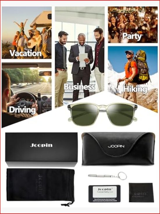 Retro Square Polarized UV400 Sunglasses Acetate TR90 Frame main image 2